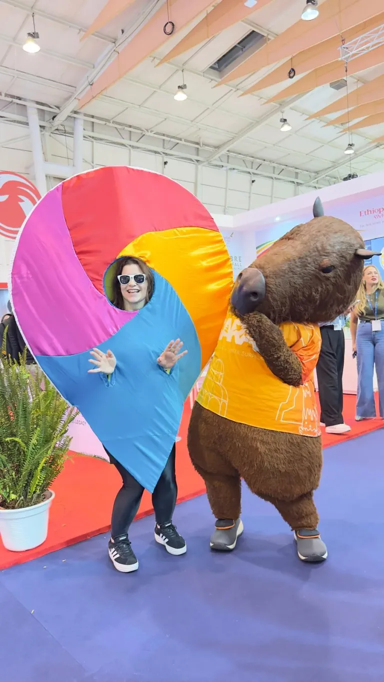 SEE Countries mascot alongside another tourism mascot at BTL 2026